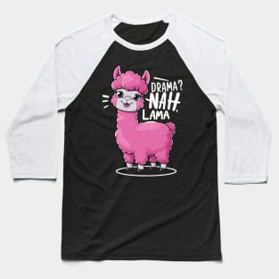 Drama? Nah, Lama Funny Llama T-Shirt - Cute Animal Pun Apparel Baseball T-Shirt